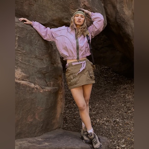 Free People NWOT Starting Lineup Windbreaker // Lilac Combo // Size SMALL - Picture 6 of 6